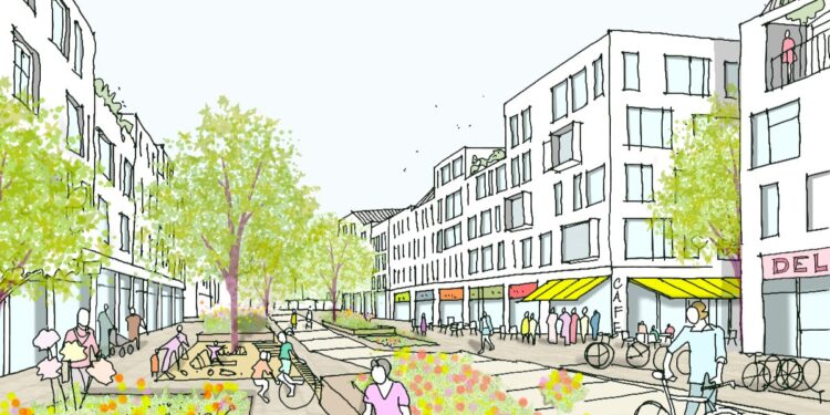 Artist's impression of the proposed Loddon Garden Village (image credit: Savills Urban Design)