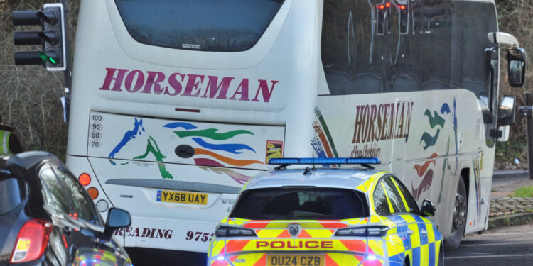 Crash Between School Coach and Bus on A3290 in Earley