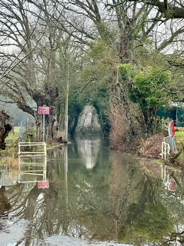 Hurst Road flooded