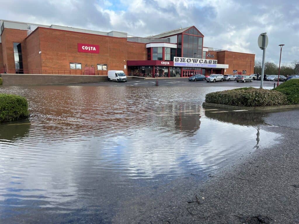 Flooded Showcase Cinema Car Park Winnersh